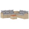 vidaXL Bankstel 8 st Beige en Licht Grijs Poly Rattan en Staal
