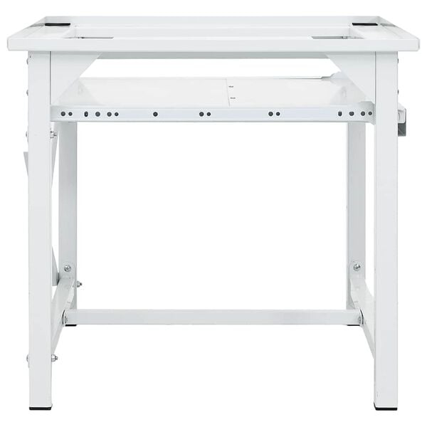 vidaXL Wasmachineverhoger met uittrekbaar schap wit