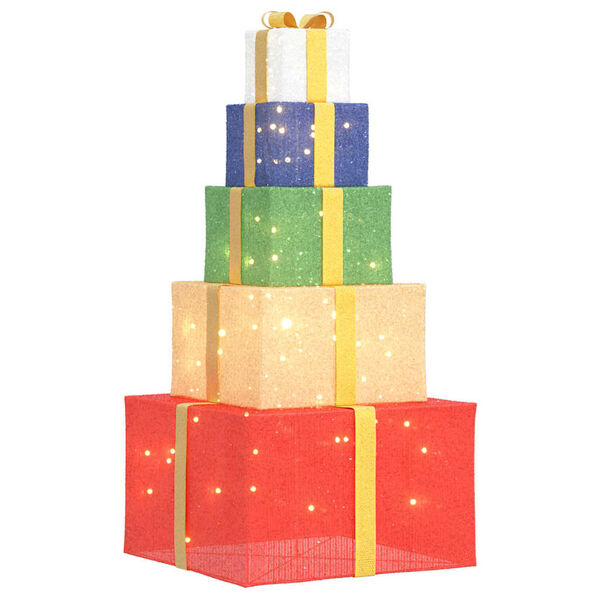 vidaXL Kerstdecoratie geschenkdoos 250 LED's warm wit