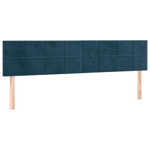 vidaXL Hoofdborden 180x5x78/88 cm fluweel donkerblauw