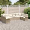 vidaXL Tuin Sofa Set met opslag 10 pcs Beige poly rattan