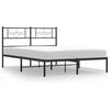 vidaXL Bedframe met hoofdbord metaal zwart 120x190 cm