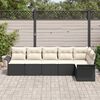 vidaXL Tuin Sofa Set met kussen met opslag 6 pcs Zwart Poly riet