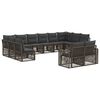 vidaXL Tuinbankenset 12 pcs Grijs en Donkergrijs poly rattan