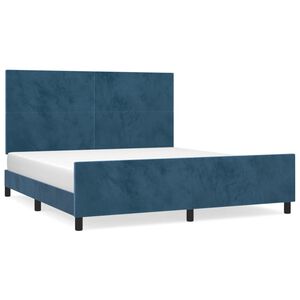 vidaXL Bedframe met hoofdeinde fluweel donkerblauw 180x200 cm