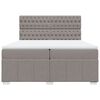 vidaXL Boxspring met matras stof taupe 200x200 cm