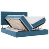 vidaXL Opslag bed met hoofdeinde Donkerblauw 200 x 200 cm Fluweel