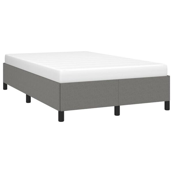 vidaXL Bedframe zonder matras 120x190 cm stof donkergrijs