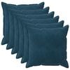 vidaXL Kussensloop 6 pcs HOUTEN Blauw 70 x 70 cm Fluweel