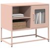 vidaXL Tv-meubel 68x39x60,5 cm staal roze