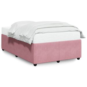 vidaXL Bedframe fluweel roze 120x200 cm