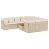 vidaXL 11-delige Tuinset met kussens poly rattan beige