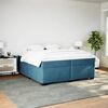 vidaXL Boxspring met matras fluweel donkerblauw 200x200 cm