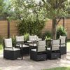 vidaXL Tuin eettafelset 7 pcs Zwart poly rattan