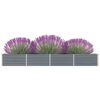 vidaXL Plantenbak verhoogd 320x40x45 cm gegalvaniseerd staal grijs
