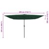 vidaXL Tuinparasol Groen en Zwart 295 x 295 x 245 cm