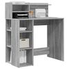 vidaXL Bureau met plank Grijs Sonoma 90 x 48 x 101,5 cm Bewerkt hout
