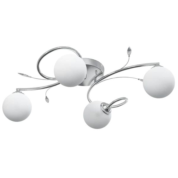 vidaXL Plafondlamp met glasbollen rond 4xG9