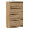 vidaXL Dressoir 60x35x98,5 cm bewerkt hout artisanaal eikenkleur