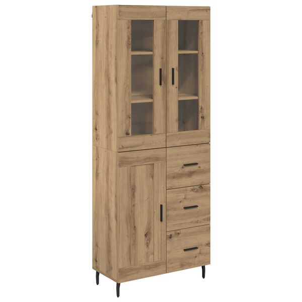 vidaXL Hoge kast met lade 2 pcs Artisan Eiken Bewerkt hout