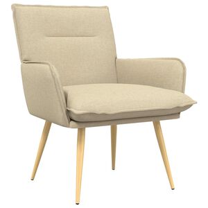 vidaXL Fauteuil Cr&egrave;mekleurig Stof