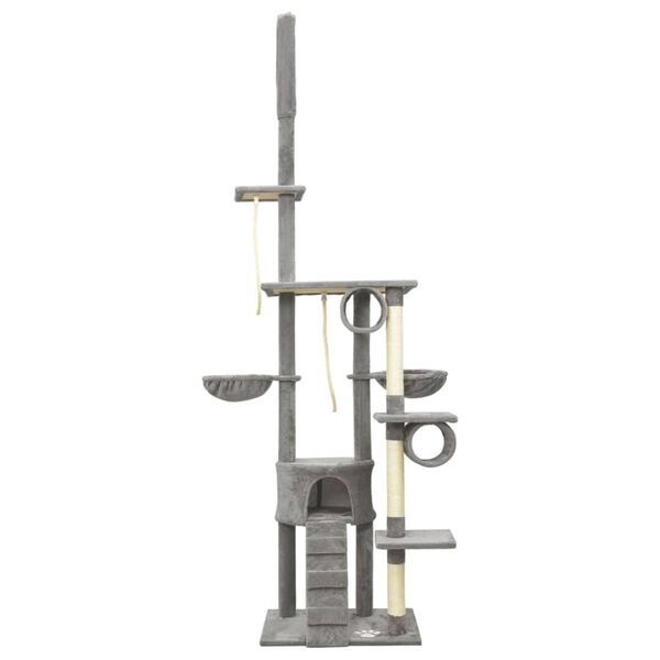 vidaXL Kattenmeubel vloer tot plafond 220-240 cm grijs