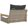 vidaXL Schommelbank met kussens 63x62x40 cm poly rattan grijs