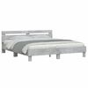 vidaXL Bedframe met hoofdeinde en LED-licht betongrijs 160x200 cm