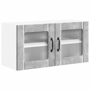vidaXL Wandglas cabinet LUCCA Betongrijs 80 x 31 x 40 cm Bewerkt hout