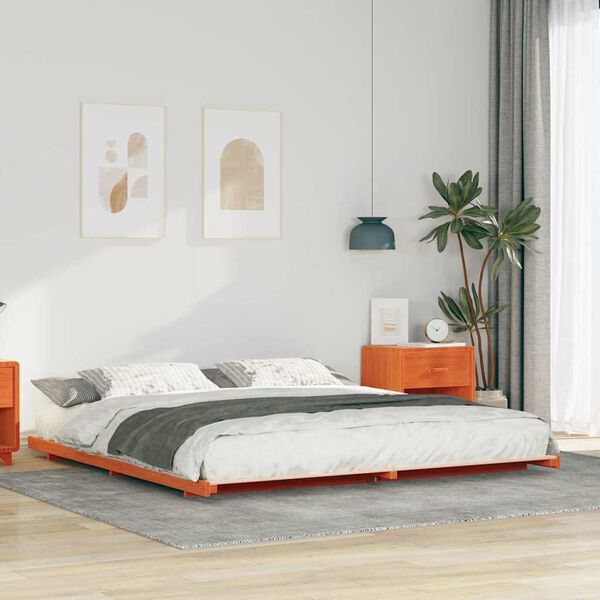 vidaXL Bedframe Wasbruin 180 x 220 cm Massief grenenhout