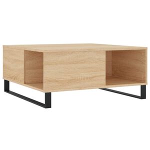 vidaXL Salontafel 80x80x36,5 cm bewerkt hout sonoma eikenkleurig