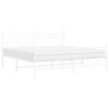 vidaXL Bedframe met hoofd- en voeteneinde metaal wit 183x213 cm