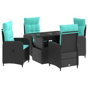 vidaXL Buiten eettafelset 5 st poly rattan