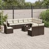 vidaXL 11-delige Loungeset met kussens poly rattan bruin