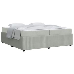 vidaXL Bedframe met matras Lichtgrijs 200 x 200 cm Stof