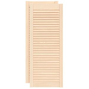 vidaXL Kastdeuren met lamellen 2 st 99,3x39,4 cm massief grenenhout