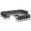 vidaXL Tuinbankenset 14 st Zwart Aluminium
