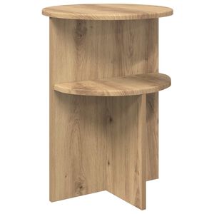 vidaXL Bijzettafel Artisanaal eiken &Oslash; 39,5 x 55 cm Bewerkt hout