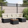 vidaXL 6-delige Loungeset met kussens poly rattan zwart