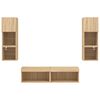vidaXL 6-delige Tv-wandmeubelset met LED bewerkt hout sonoma eiken