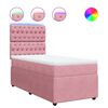 vidaXL Boxspring met matras fluweel roze 100x200 cm