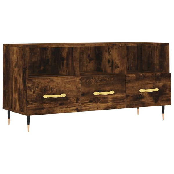 vidaXL Tv-meubel 102x36x50 cm bewerkt hout gerookt eikenkleurig