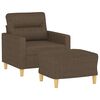 vidaXL Fauteuil met voetenbank 60 cm stof bruin