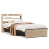 vidaXL Bedframe met hoofdbord massief grenenhout 90x200 cm