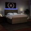 vidaXL Boxspring met matras kunstleer cappuccinokleurig 180x200 cm