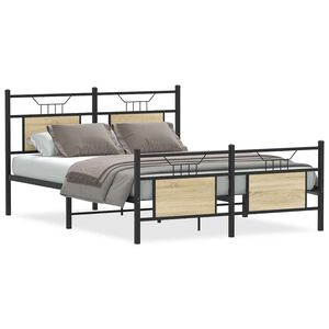 vidaXL Bedframe zonder matras hout sonoma eikenkleurig 137x190 cm