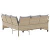 vidaXL Loungebank met kussens L-vormig poly rattan beige