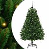 vidaXL Kunstkerstboom 150 cm 150 LED's Warmwit PVC en staal Groen