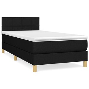 vidaXL Boxspring met matras stof zwart 80x200 cm