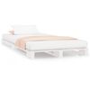 vidaXL Palletbed massief grenenhout wit 90x190 cm